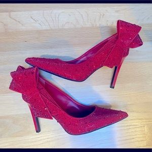 INC Red crystal heels